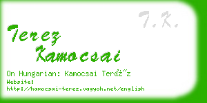 terez kamocsai business card